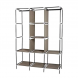 Тканевый каркасный складной шкаф 3 секции Storage Wardrobe 88130 темно-коричневый