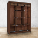 Тканевый каркасный складной шкаф 3 секции Storage Wardrobe 88130 темно-коричневый