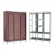 Тканевый каркасный складной шкаф 3 секции Storage Wardrobe 88130 темно-коричневый
