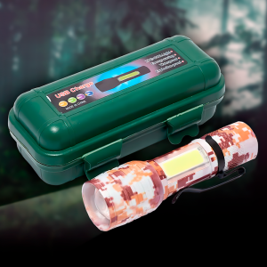 Аккумуляторный фонарик в кейсе USB Charge камуфляжный