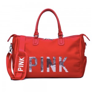 Женская вместительная спортивная сумка PINK, Красная (212)