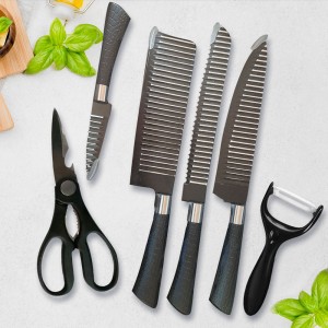 Набор профессиональных кухонных ножей German Family Zepter, 6 предметов, Черный Набор профессиональных кухонных ножей German Family Zepter, 6 предметов, Черный