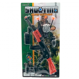 Набор игрушечного оружия 180-3 (автомат 47см, рация, бинокль, пули-присоски 3шт) на листе 57-28,5-4см 180-3 (IGR24)