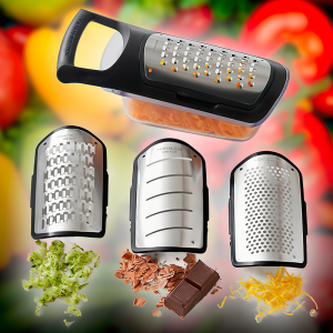 Комплект терок з ручкою та контейнером soft touch container grater set (509)