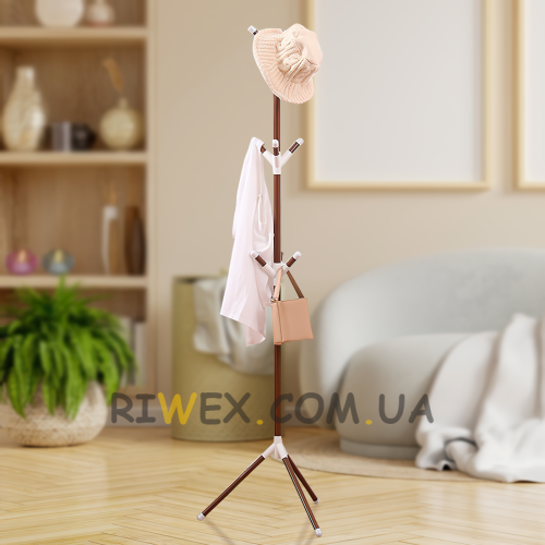 Вешалка стойка для одежды и вещей, коричневый цвет NEW choice of free family (В)