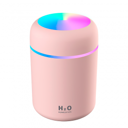 Мини ультразвуковой USB увлажнитель воздуха H2O DQ-107 RGB 300 мл, Розовый (237)