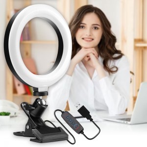 Кольцевая лампа селфи TE-051 RGB 9W LED, 26 см