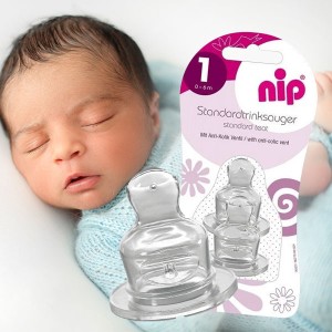 Соска силіконова антиколікова Nip 33006 M середній потік, 0-6 міс., 2 шт. (TK)