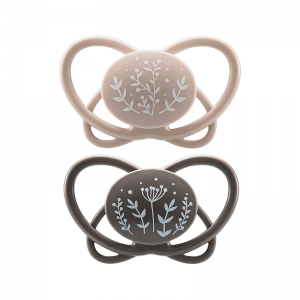 Силіконова пустушка NIP (2 шт.) + футляр-стерилізатор "Мій метелик" бежевий колір, 0-6 місяців 38596-51 (TK)