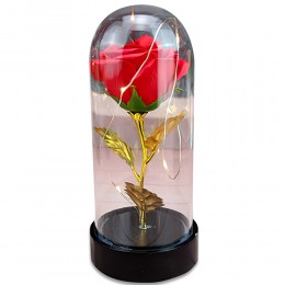 Троянда №A54 в колбі з LED підсвічуванням червона, маленька (212)