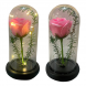 Вічна троянда в колбі велика з LED підсвічуванням А51 (рожевий колір) (212)