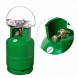 Газовый баллон кемпинговый ДСТУ с горелкой, ветрозащитой и редуктором переходником, толщина стенок 2мм, 12 л