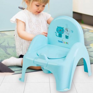 Горшок-стульчик Tega baby PO-063-101 КОТ И ПЁС антискользящий, Голубой (SB)