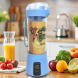 Блендер портативный Smart Juice Cup Fruits на 2 ножа, заряжается от USB, Голубой (237)