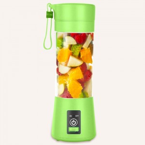 Блендер портативний Smart Juice Cup Fruits на 2 ножі, заряджається від USB, Зелений (237)