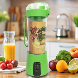 Блендер портативный Smart Juice Cup Fruits на 2 ножа, заряжается от USB, Зеленый (237)