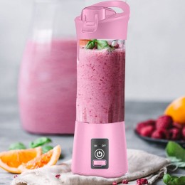 Блендер портативний Smart Juice Cup Fruits на 2 ножі, заряджається від USB, Рожевий (237)