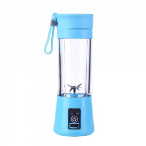 Блендер портативный Smart Juice Cup Fruits на 4 ножа, заряжается от USB, Голубой (237)