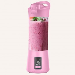 Блендер портативний Smart Juice Cup Fruits на 4 ножі, заряджається від USB, Рожевий (237)