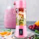 Блендер портативный Smart Juice Cup Fruits на 4 ножа, заряжается от USB, Розовый (237)