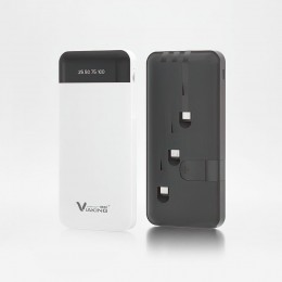 Портативный внешний аккумулятор Power Bank XGB017 с встроенными кабелями, 30000 mAh