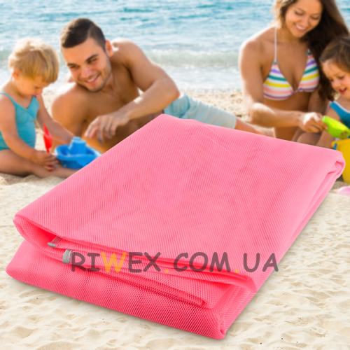 Мягкая пляжная подстилка Анти-песок Originalsize Sand Free Mat 200х150 см Розовый (509)