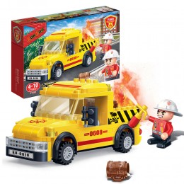 Детский конструктор Banbao 7108 Пожарные: Горящее авто, 105 деталей (SB)