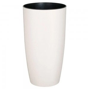Круглий високий вазон Алеана Альфа Україна16х30 см, Біла троянда (DRK) Круглий високий вазон Алеана Альфа Україна16х30 см, Біла троянда (DRK)