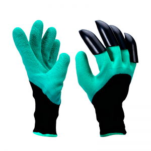 Садовые перчатки с пластиковыми когтями Garden Genie Gloves Зеленый