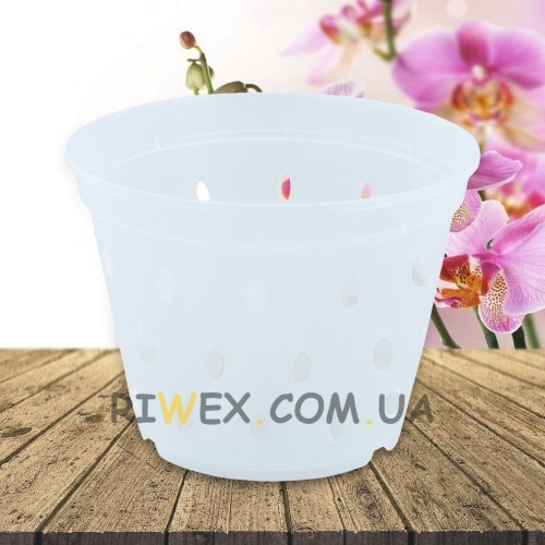 Вазон дренажний для орхідей 14,0х10,5 см., Прозорий (DRK)