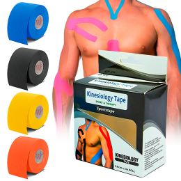 Спортивна стрічка для спини та шиї kinesiology tape (червоний))