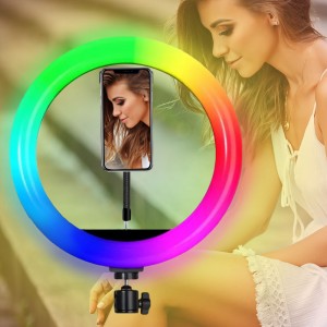 Кільцева лампа RGB з тримачем для телефону, 33 см Ring Fill Light LED