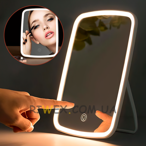 Зеркало для макияжа со светодиодной подсветкой аккумуляторное Jordan Judy LED Makeup Mirror Белое (626)