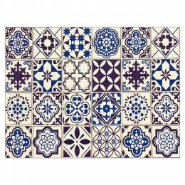 Гумова плівка для кухонних поверхонь східний орнамент, синій колір 60х200 см (626)