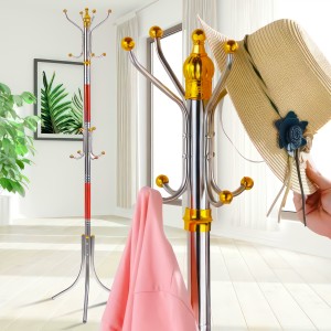 Напольная вертикальная металлическая вешалка-стойка для одежды Coat Rack Красный (N-19)