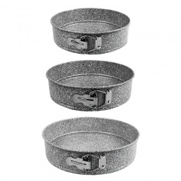 Набір із трьох круглих форм для випічки зі знімним дном (18, 20, 22 см) Granite MR-1125-S Maestro (235)