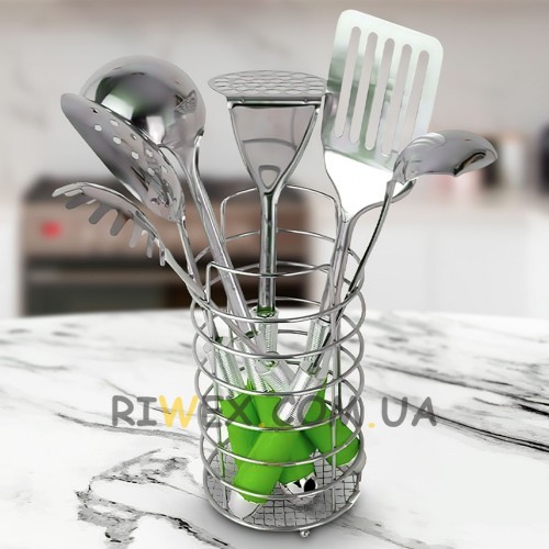 Набор кухонных принадлежностей 7 предметов Maestro MR-1500 Rainbow, Зеленый (235)