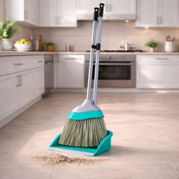 Набір совок і віник з довгою ручкою Алеана Євро Бірюзовий (DRK) Набір совок і віник з довгою ручкою Алеана Євро Бірюзовий (DRK)