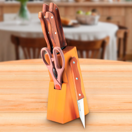 Набір кухонних ножів (7 предметів, дерев'яні ручки) Maestro MR-1401 (235)