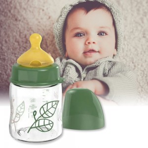 Стеклянная бутылка NIP 35115 с широкой горловиной Вишенка - Зеленая Серия (латекс) "Х", 120 мл. (TK)