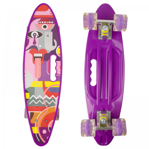 Детский скейт Penny Board с ручкой для переноски, фиолетовый (626) Детский скейт Penny Board с ручкой для переноски, фиолетовый (626)