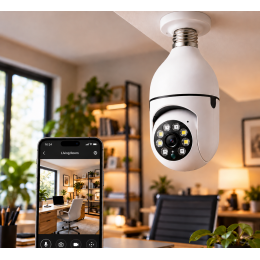 Панорамная Wi-Fi IP-камера видеонаблюдения ICEE E-smarter E27 Full-HD в патрон, 4Мр (Х26) Панорамная Wi-Fi IP-камера видеонаблюдения ICEE E-smarter E27 Full-HD в патрон, 4Мр (Х26)