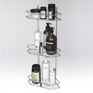 Металева кутова триярусна полиця Хром (DRK) Металева кутова триярусна полиця Хром (DRK)