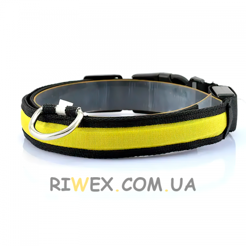 Светящийся ошейник для собак на аккумуляторе с usb зарядкой USB GLOW RING, Желтый S (205)