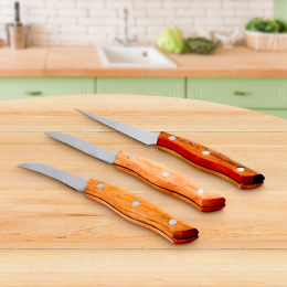 Набір кухонних ножів для карвінгу з нержавіючої сталі (3 шт.) Empire EM3115 (204)