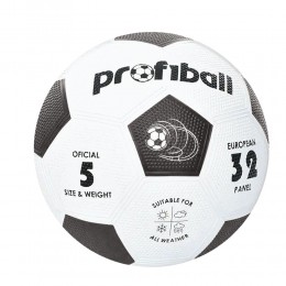 Футбольный мяч PROF1 VA-0013 Grain зернистый, размер 5, Черный (IGR24)