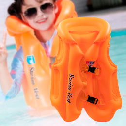 Дитячий надувний рятувальний жилет для плавання С помаранчевий колір
