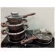 Набір посуду з гранітним покриттям (каструлі, ківш, сковорода) Higher Kitchen НК 315, коричневий (4389/1)