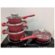 Набір посуду з гранітним покриттям (каструлі, ківш, сковорода) Higher Kitchen НК 315, червоний (4389/1)