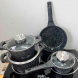 Набор посуды с гранитным покрытием (кастрюли, ковш, сковорода) Higher Kitchen НК 315, черный (4389/1)
